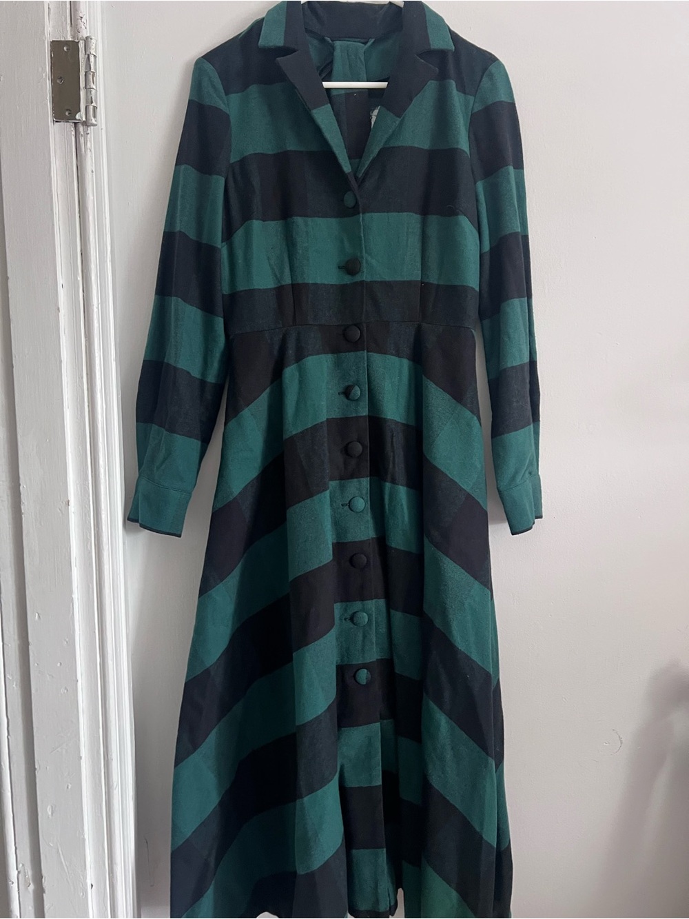 J. Peterman 1947 shirt dress coat Striped Women’s Dress NWOT 6 flannel retro